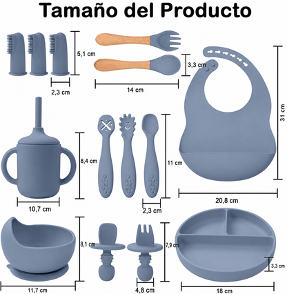 Juego de Alimentación de Silicona para Bebé – Set x14