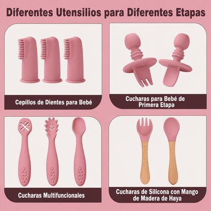 Juego de Alimentación de Silicona para Bebé – Set x14