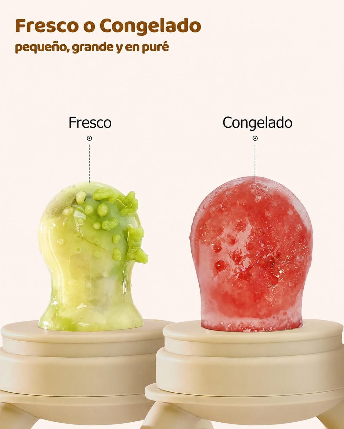 Set x2 Alimentadores de Frutas para Bebé con Bandeja Congeladora