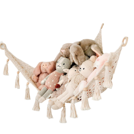 Hamaca de juguete de macramé