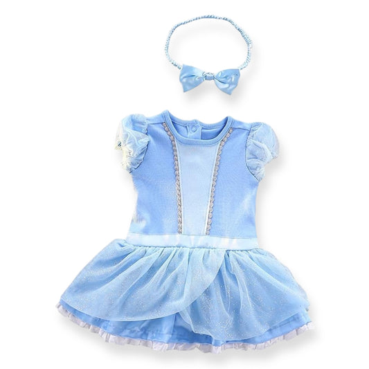 Disfraz Mameluco y Diadema de Cenicienta Princesa Clásica