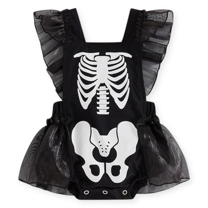 Vestido de Esqueleto Fantasma para Bebé Niña