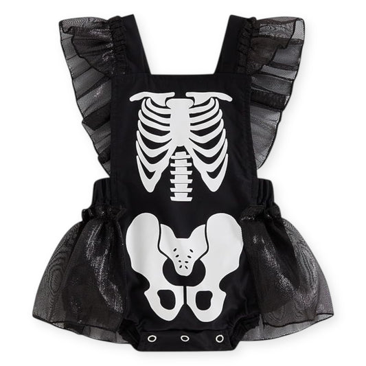 Vestido de Esqueleto Fantasma para Bebé Niña
