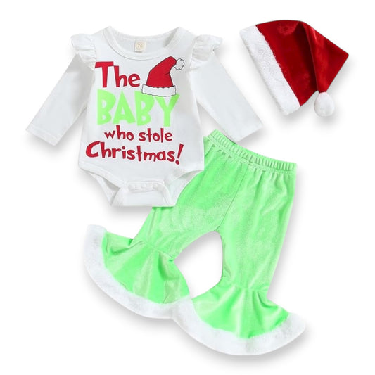 Set Navideño Mameluco, Pantalón y Diadema