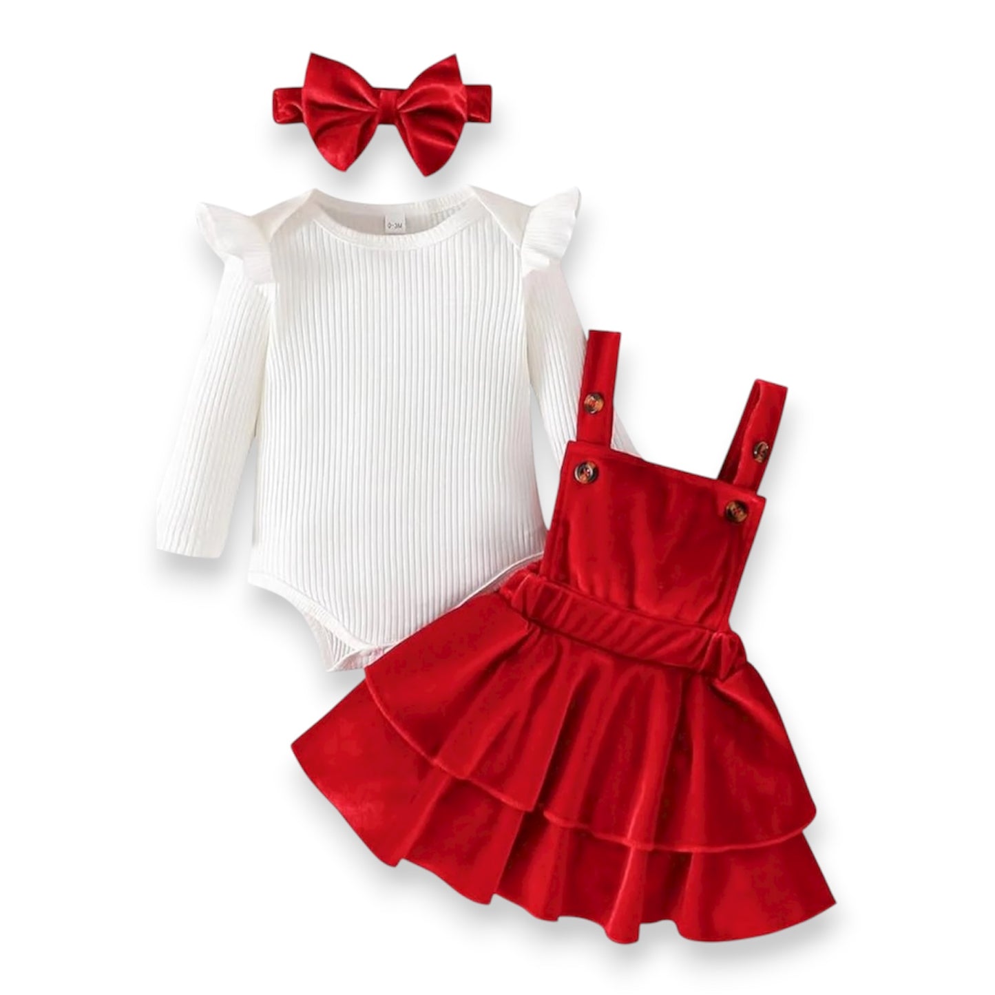 Set Navideño Alice Vestido, Mameluco y Diadema