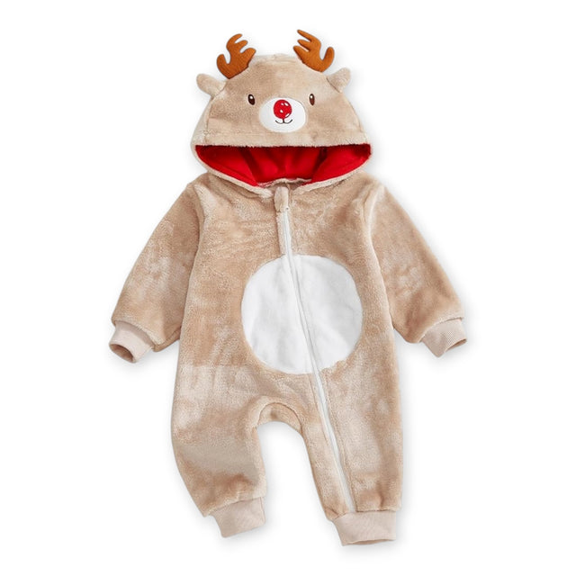 Mameluco Navideño con Capucha de Reno