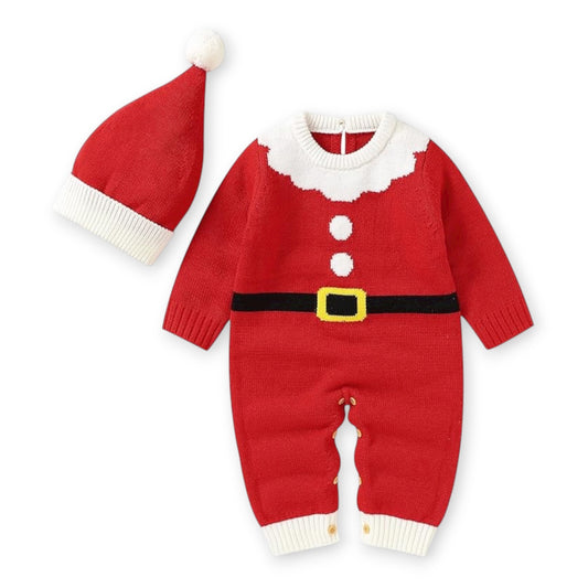 Traje de Navidad Tejido para Bebé con Gorro