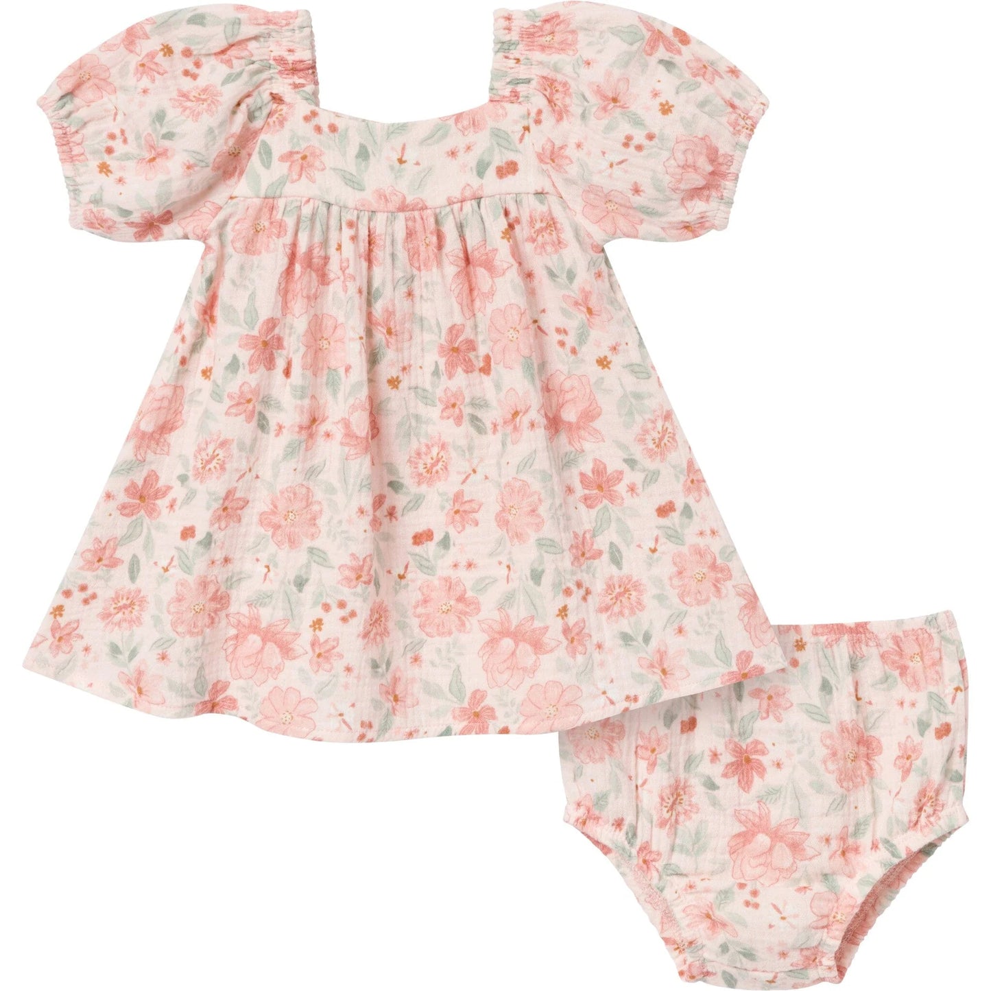 Set Eloise Vestido y Cubrepañal de Algodón