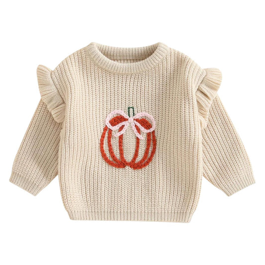 Suéter Tejido Calabaza con Moño