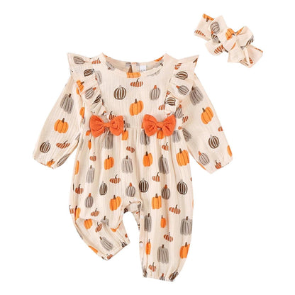 Set Mameluco + Diadema Vintage Pumpkin