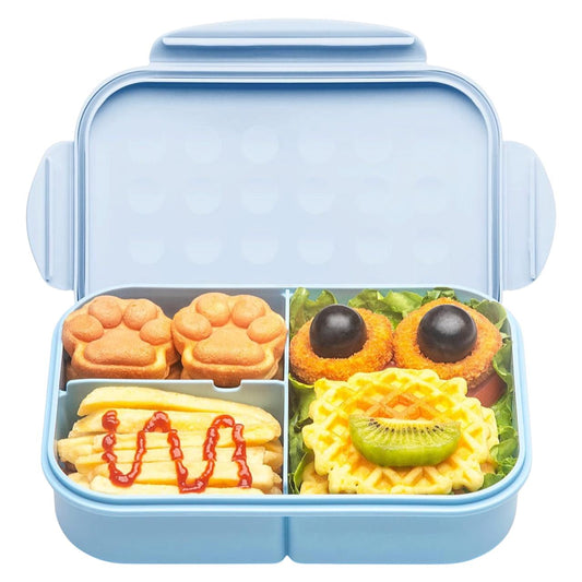 Lonchera Bento Infantil - 3 Compartimentos, Apta Microondas (1150 ml)