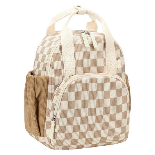Morral Infantil a Cuadros - Beige (con Portanombre)