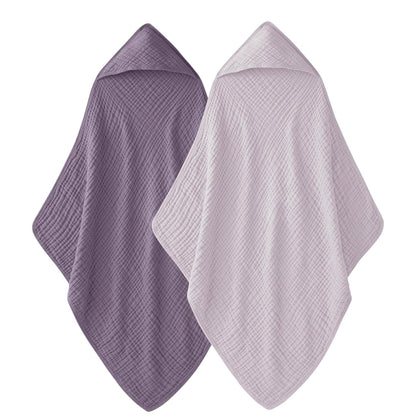 Set de 2 Toallas de Bebé con Capucha – 100% Muselina de Algodón