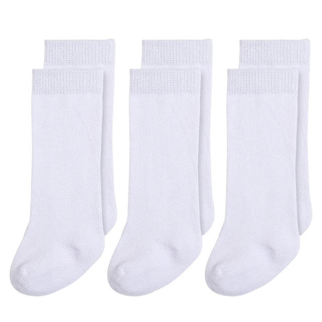 Set x3 Medias Altas hasta la Rodilla - Blanco