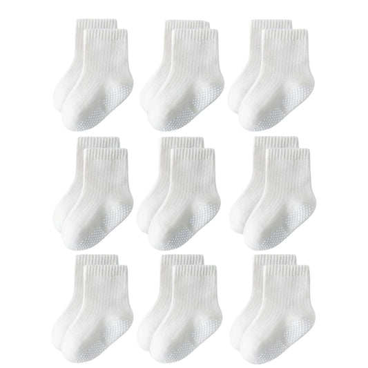 Set x9 Medias Antideslizantes sin Costuras - Blanco