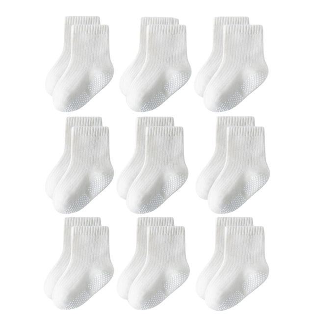 Set x9 Medias Antideslizantes sin Costuras - Blanco