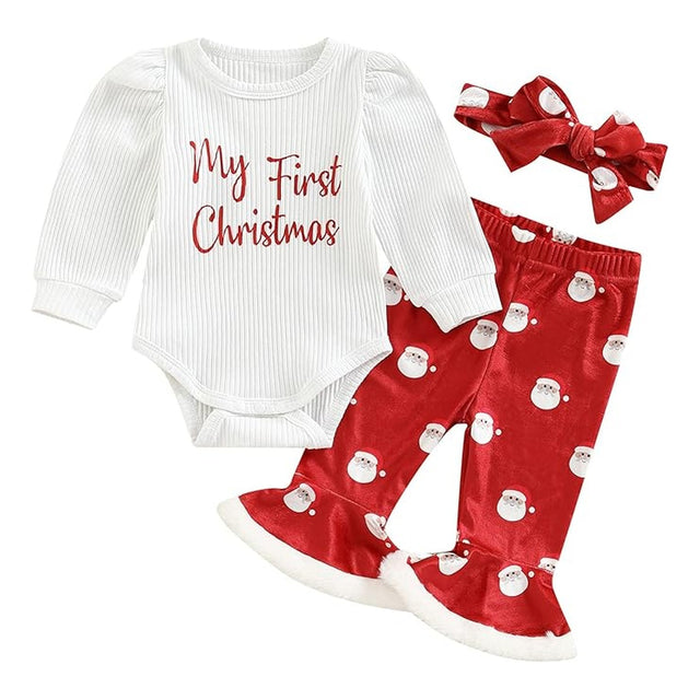 Conjunto “My 1st Christmas” de 3 Piezas para Bebé Niña