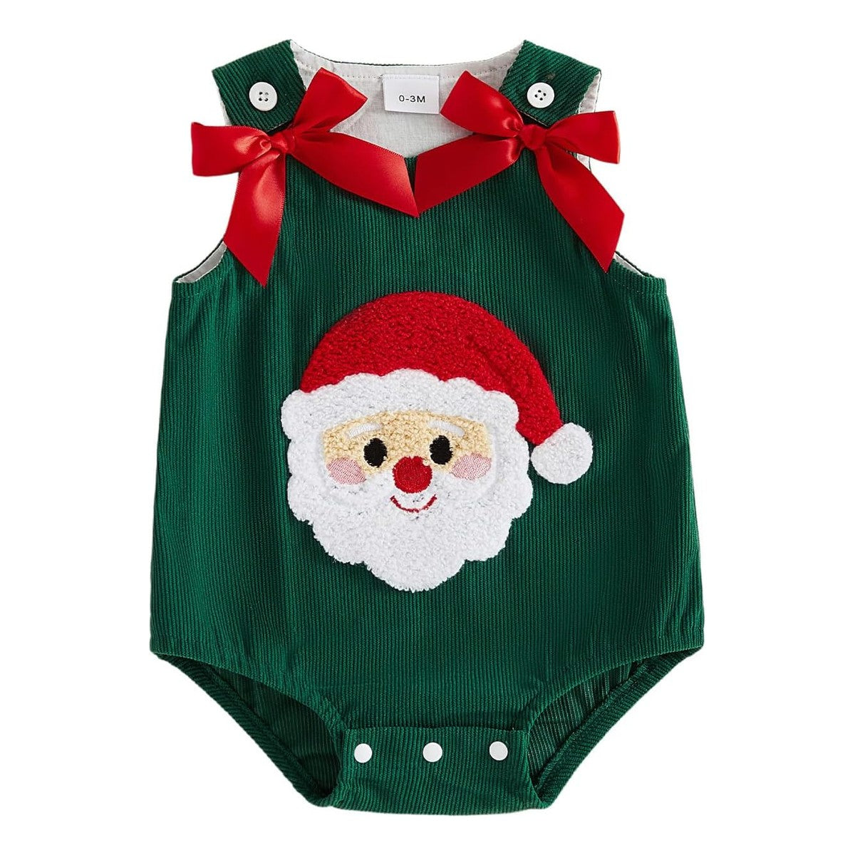Mameluco Sofía con Moñitos - Papá Noel Verde