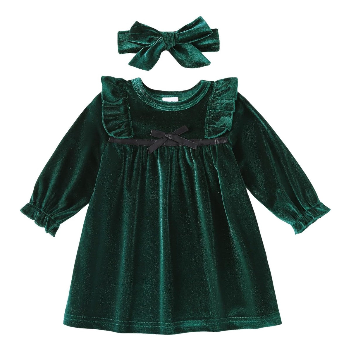 Vestido Wendy con Diadema - Verde Oscuro