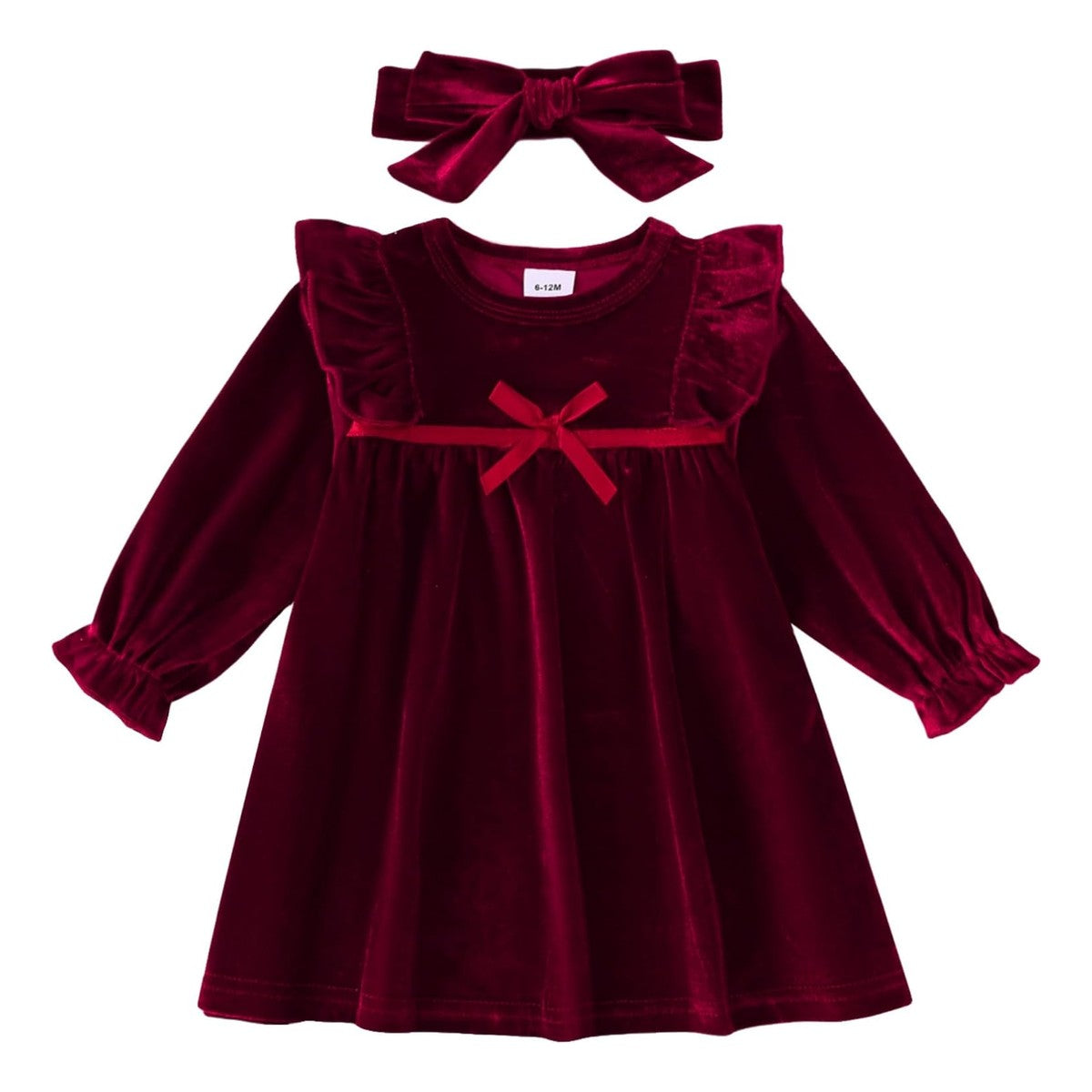 Vestido Wendy con Diadema - Vino Tinto